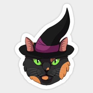 Tortoiseshell Witch Cat Sticker